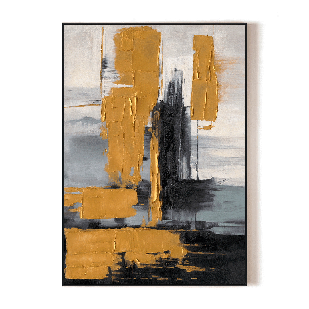 Golden Rise - Modern Abstract Canvas #M4776 Painting artwepaint 