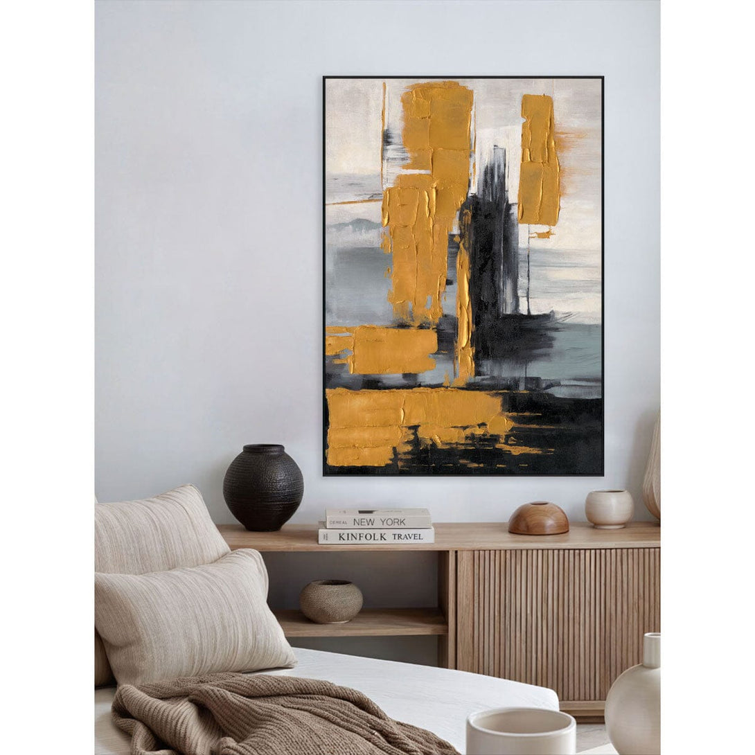 Golden Rise - Modern Abstract Canvas #M4776 Painting artwepaint 