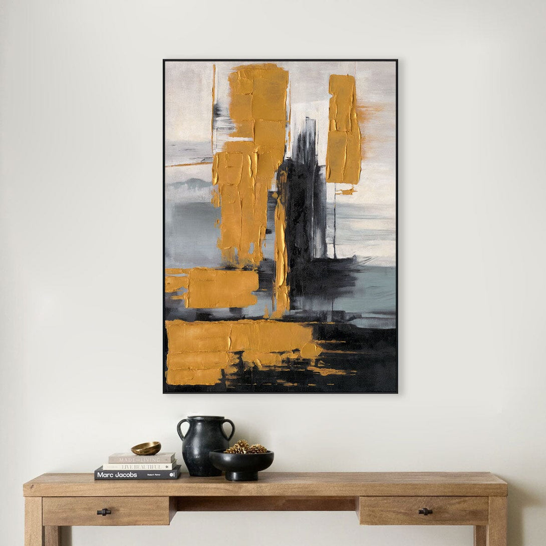 Golden Rise - Modern Abstract Canvas #M4776 Painting artwepaint 