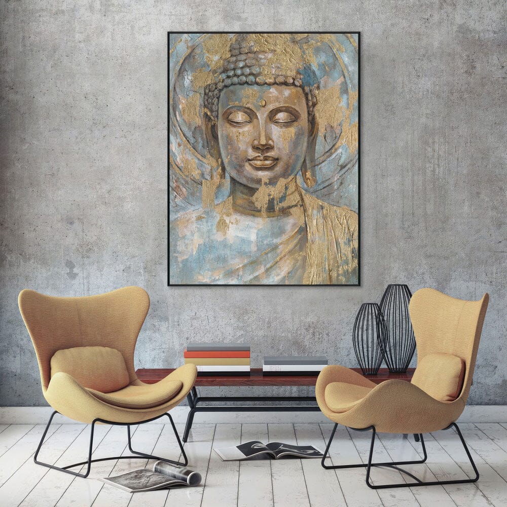 Golden Serenity - Buddha Front Portrait Painting#L0681 Painting artwepaint 