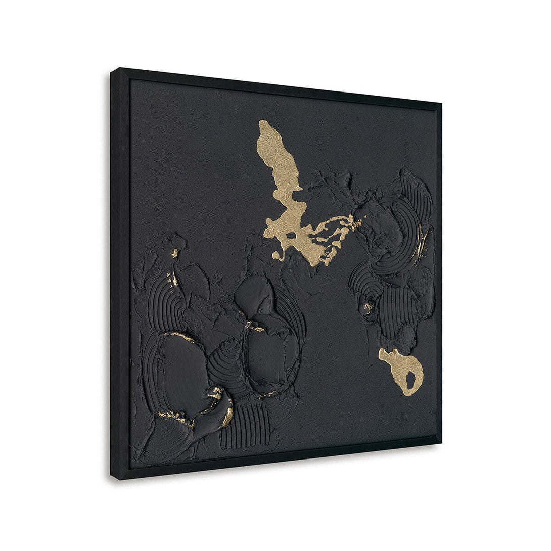 Golden Shadow-Relief Black Abstract Painting #M2720 Painting artwepaint 