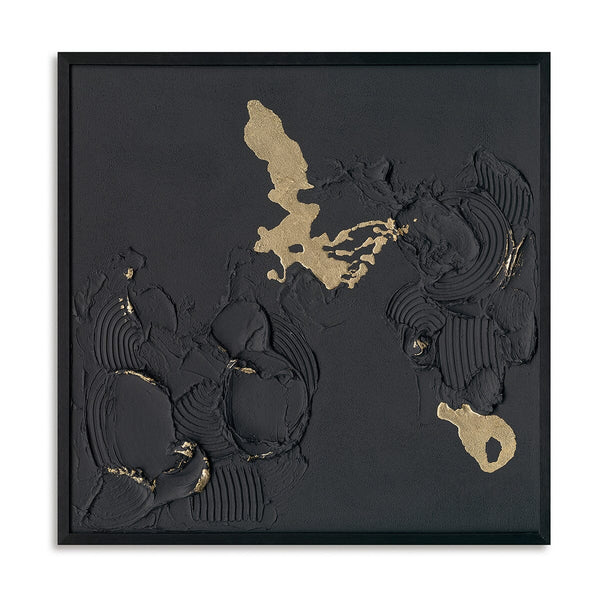 Golden Shadow-Relief Black Abstract Painting #M2720 Painting artwepaint 
