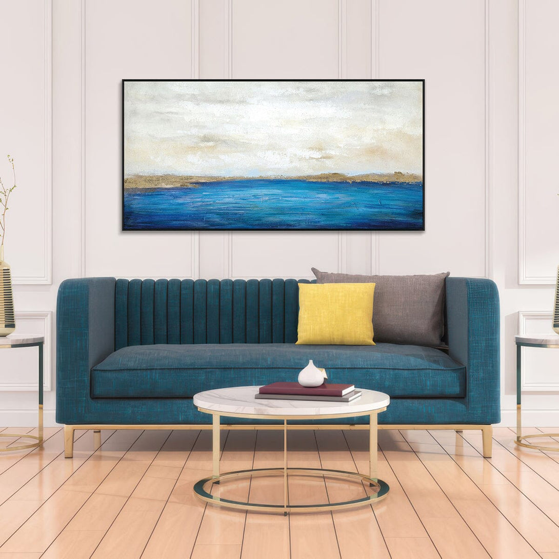 Golden Shore-Blue Seascape Abstract #H8506 Painting artwepaint 