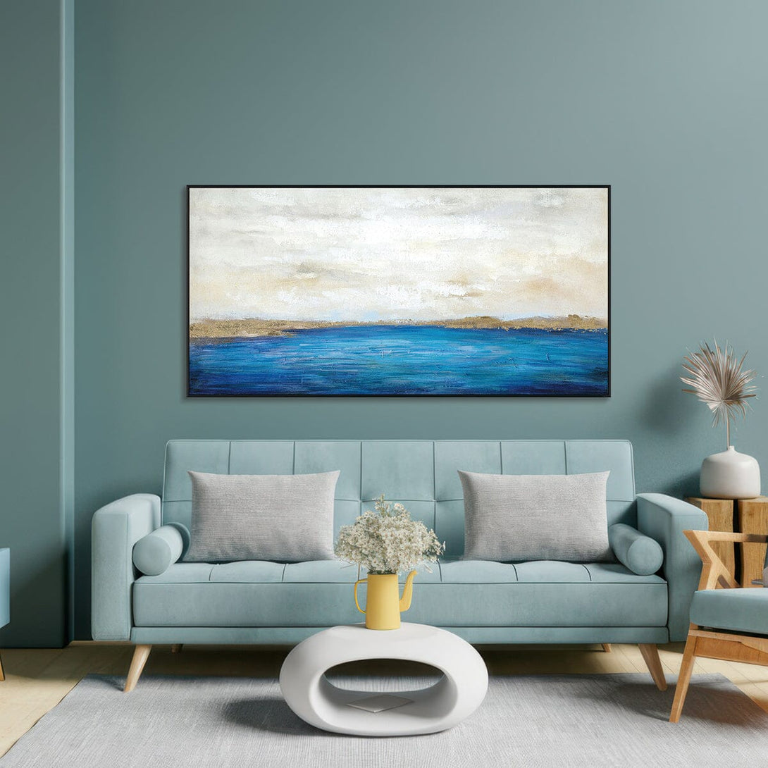Golden Shore-Blue Seascape Abstract #H8506 Painting artwepaint 