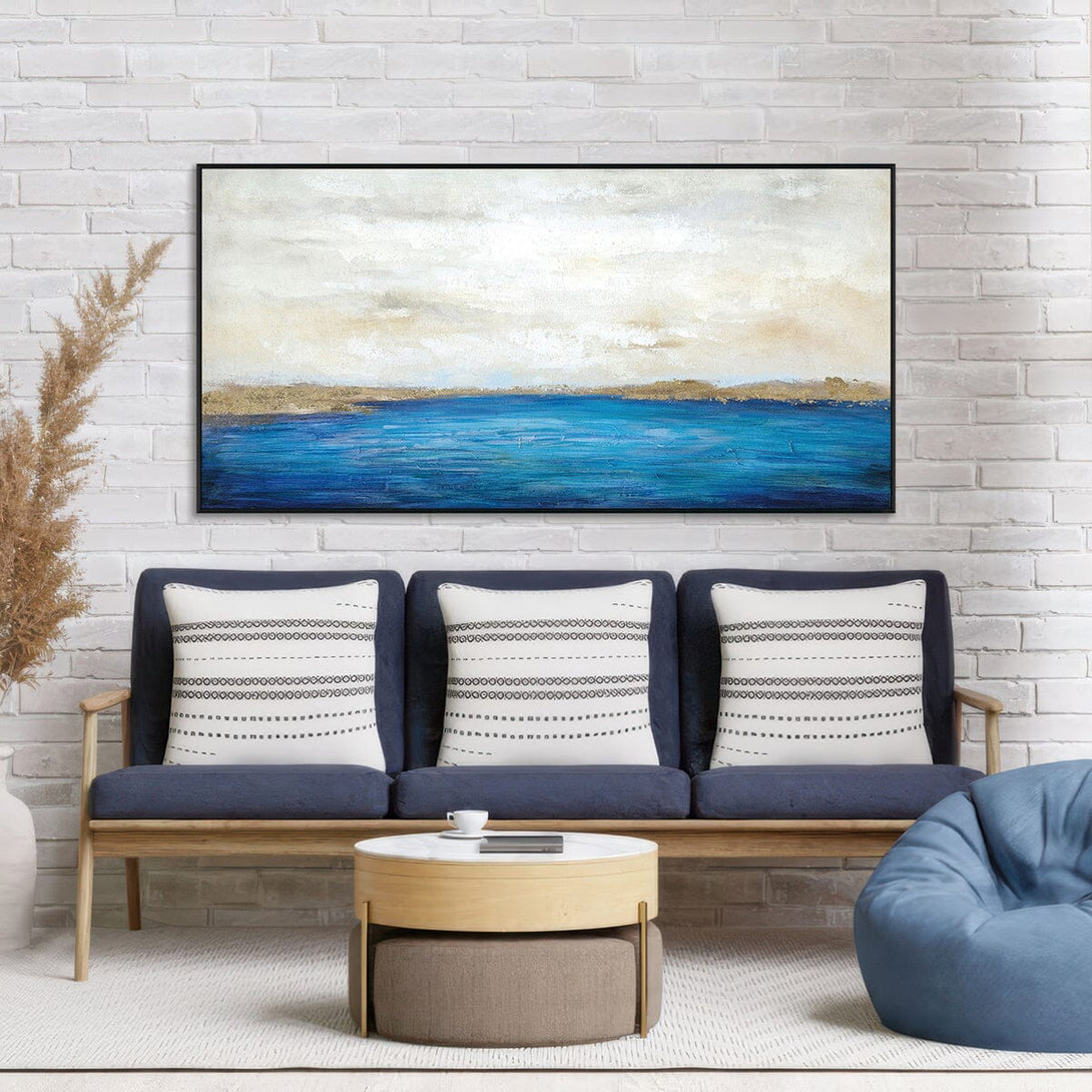 Golden Shore-Blue Seascape Abstract #H8506 Painting artwepaint 