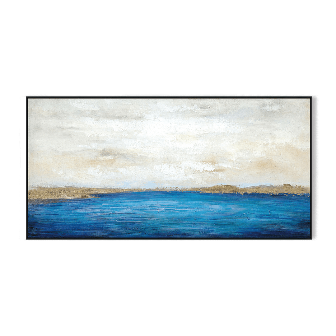 Golden Shore-Blue Seascape Abstract #H8506 Painting artwepaint 