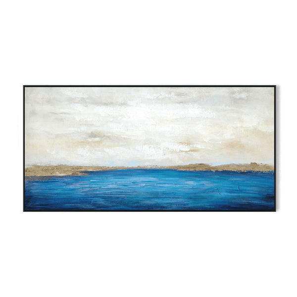 Golden Shore-Blue Seascape Abstract #H8506 Painting artwepaint 