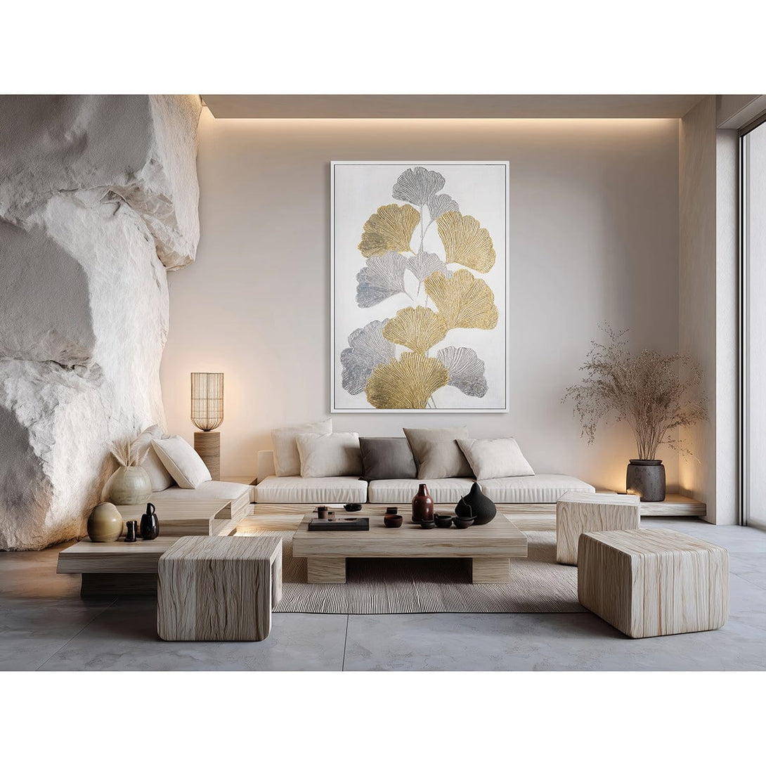 Golden & Silver Dance - Ginkgo Relief Art Painting#L5078 Painting artwepaint 