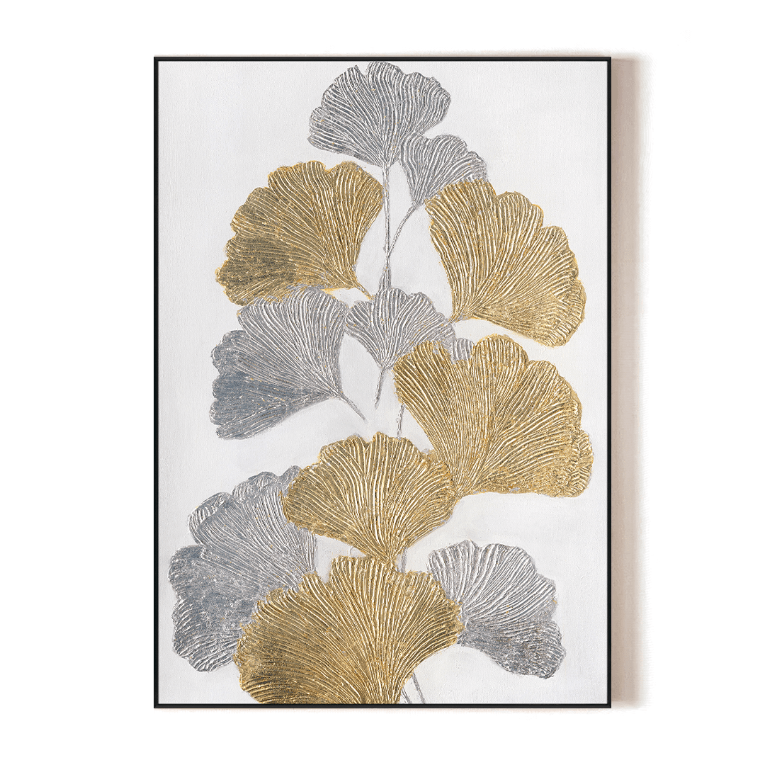 Golden & Silver Dance - Ginkgo Relief Art Painting#L5078 Painting artwepaint 