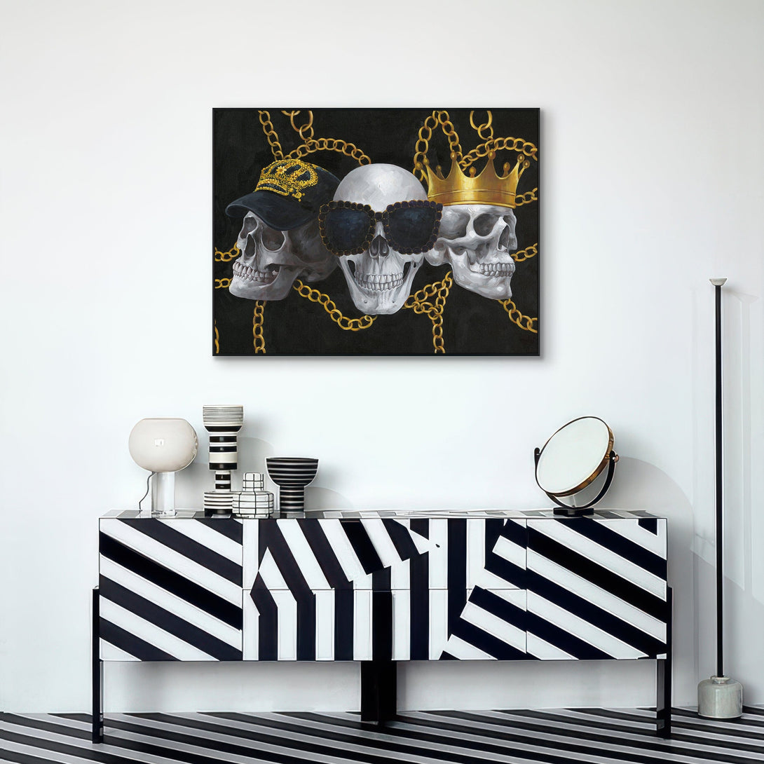 Golden Skulls Abstract Wall Painting #J2559 Painting artwepaint 