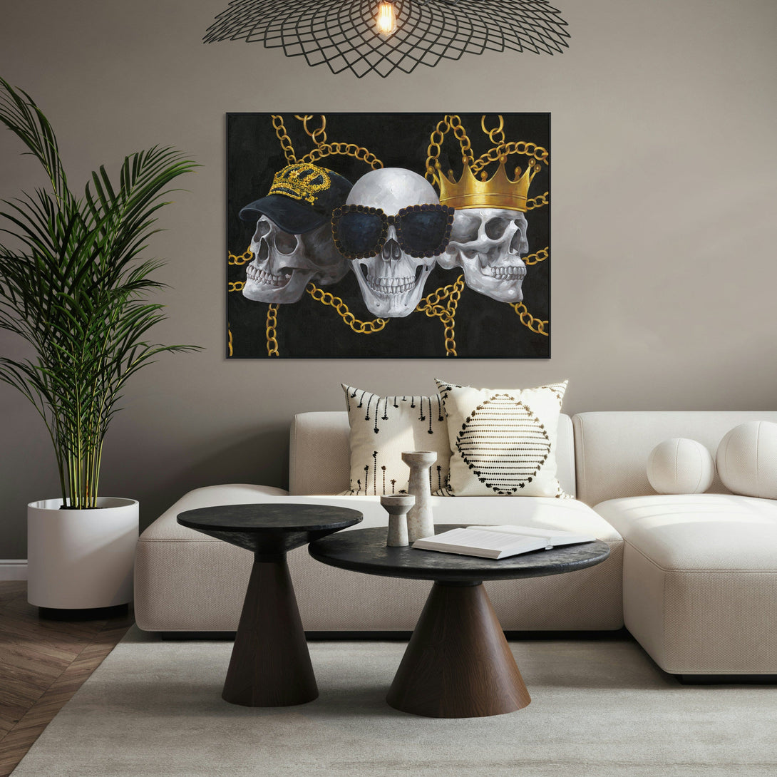 Golden Skulls Abstract Wall Painting #J2559 Painting artwepaint 