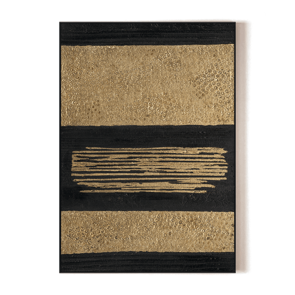 Golden Strata - Black & Gold Abstract Art#M4505 Painting artwepaint 