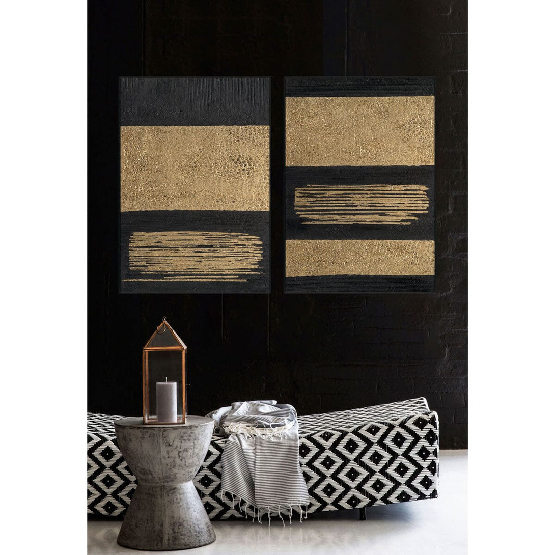 Golden Strata - Black & Gold Abstract Art#M4505 Painting artwepaint 