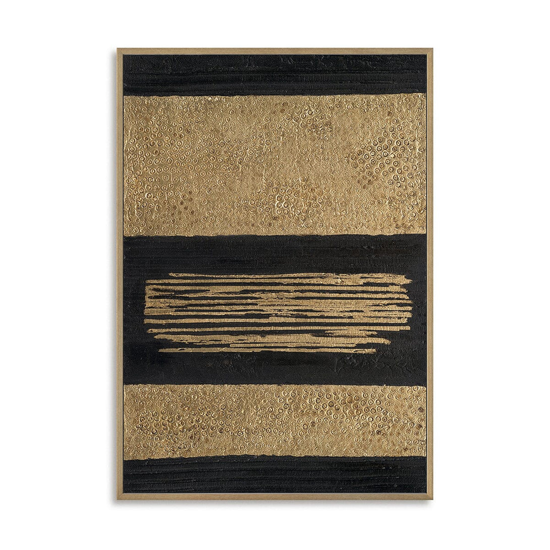 Golden Strata - Black & Gold Abstract Art#M4505 Painting artwepaint 