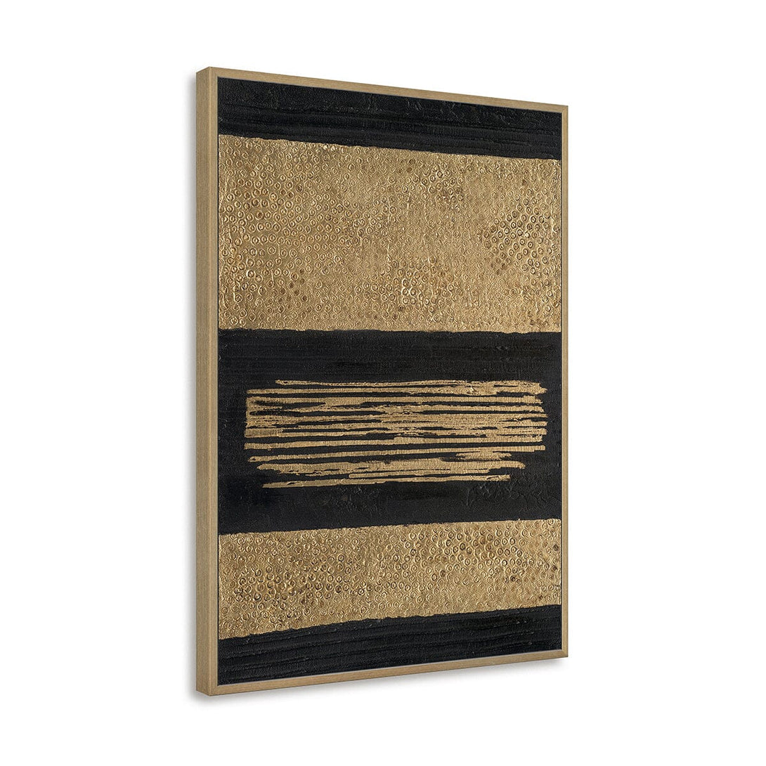 Golden Strata - Black & Gold Abstract Art#M4505 Painting artwepaint 