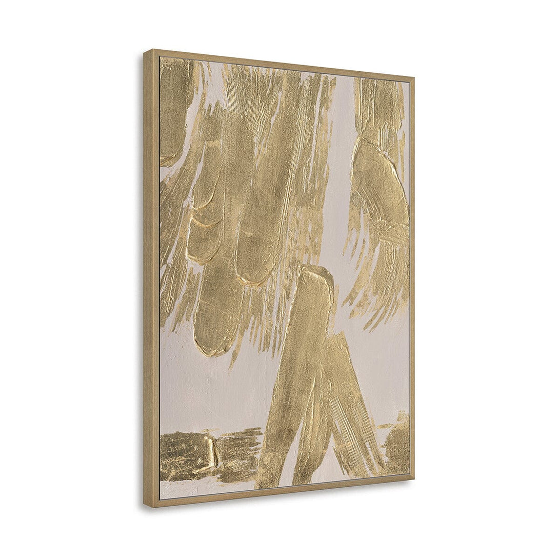 Golden Strokes - Gold Foil Textured Abstract#M4522 Painting artwepaint 