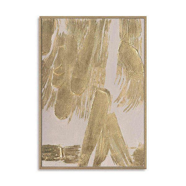 Golden Strokes - Gold Foil Textured Abstract#M4522 Painting artwepaint 