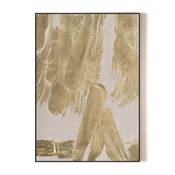 Golden Strokes - Gold Foil Textured Abstract#M4522 Painting artwepaint 