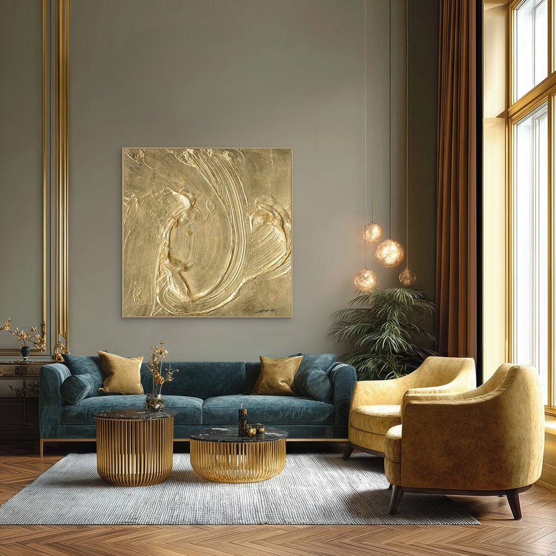 Golden Surge - Textured Abstract Masterpiece #MM6006 Painting artwepaint 