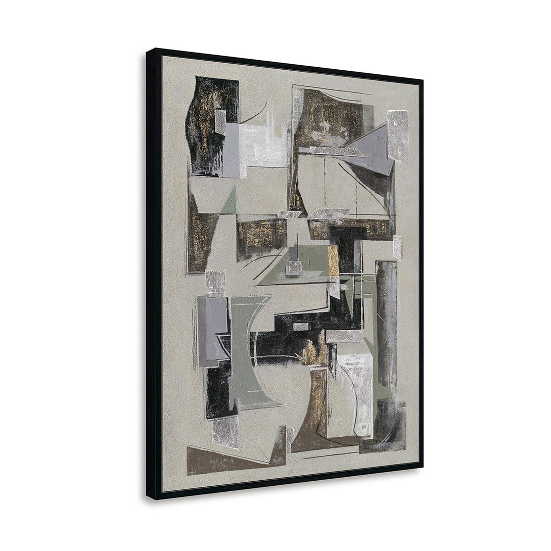 Golden Symphony - Geometric Abstract Gold Foil Painting#L2645 Painting artwepaint 