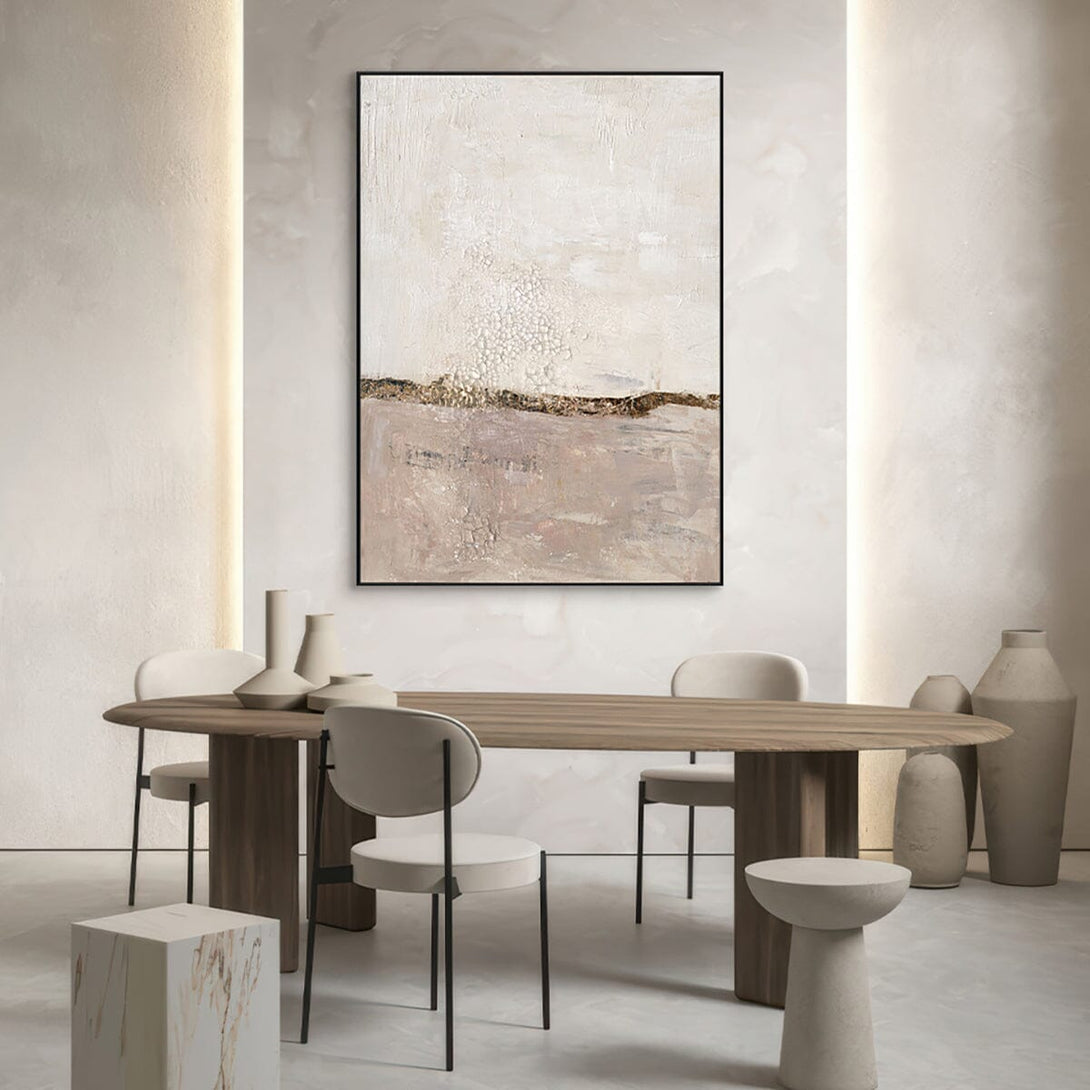 Golden Vein – Beige Abstract Painting #K5038 Painting artwepaint 