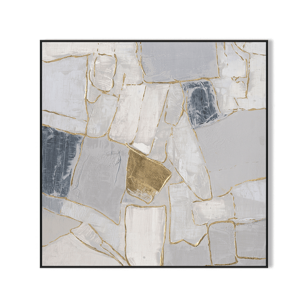 Golden Veins - Grey White & Gold Textured Abstract#M0706 Painting artwepaint 