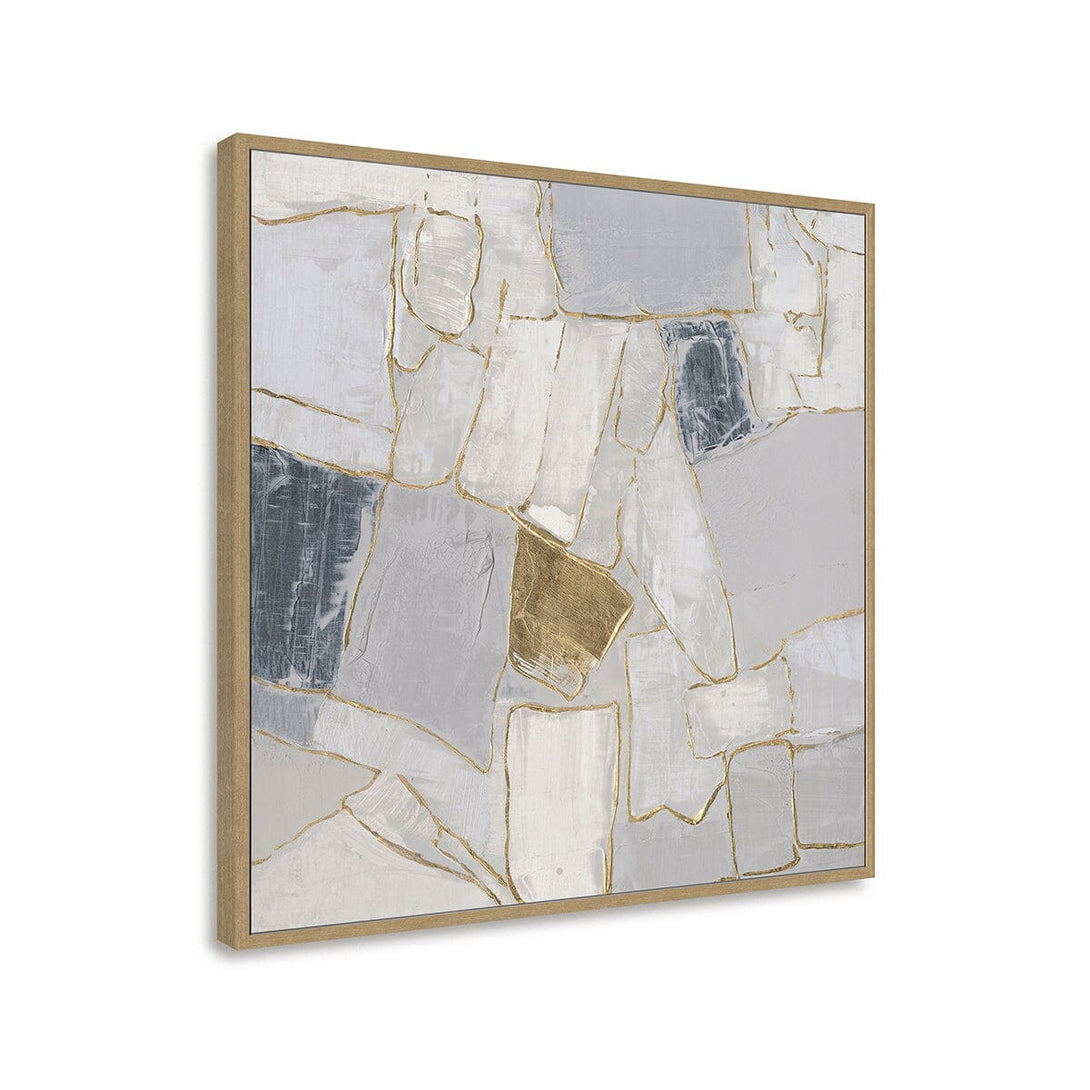 Golden Veins - Grey White & Gold Textured Abstract#M0706 Painting artwepaint 