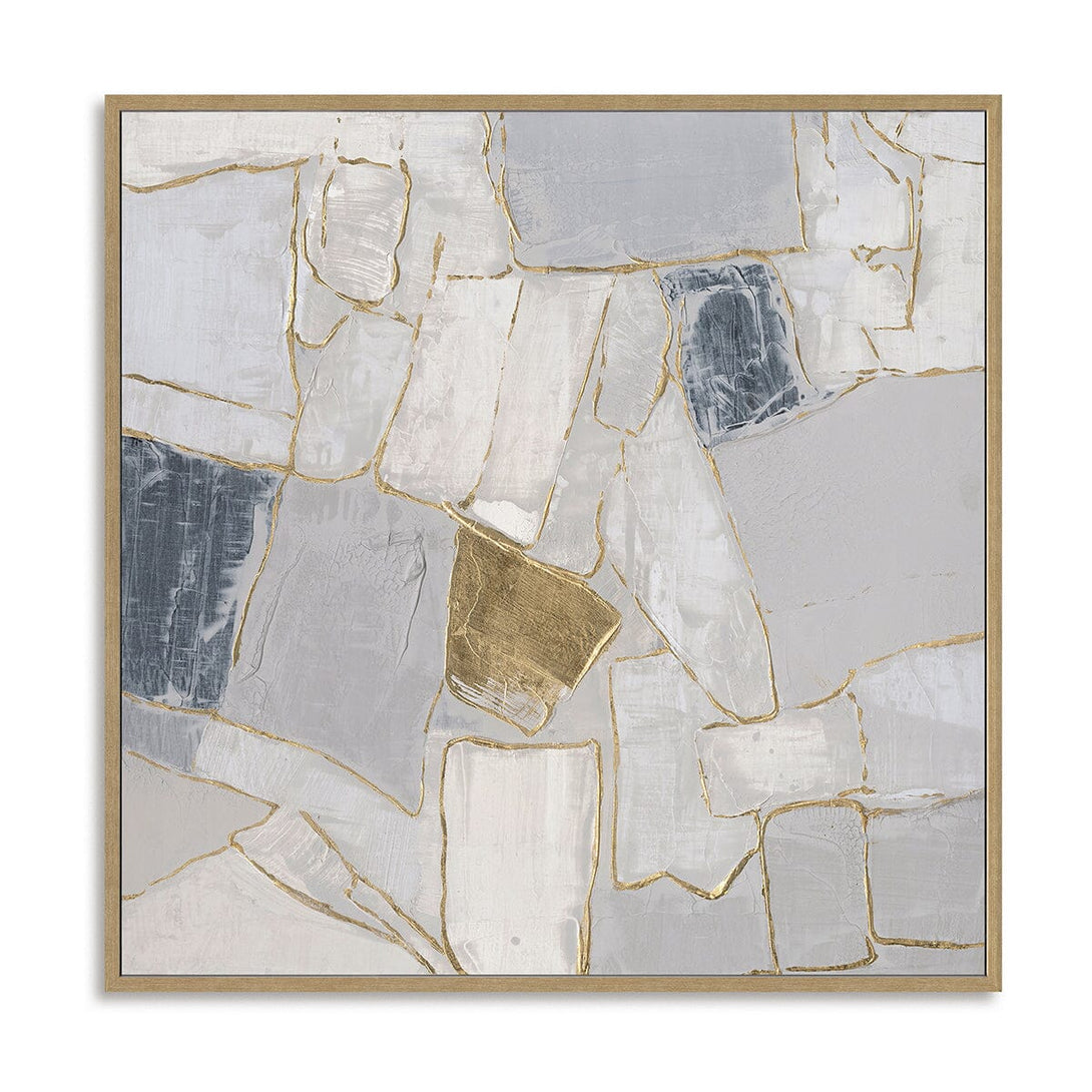 Golden Veins - Grey White & Gold Textured Abstract#M0706 Painting artwepaint 