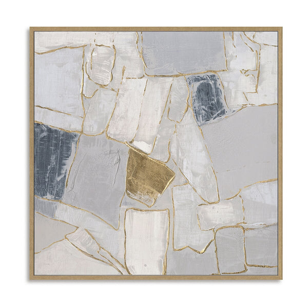 Golden Veins - Grey White & Gold Textured Abstract#M0706 Painting artwepaint 