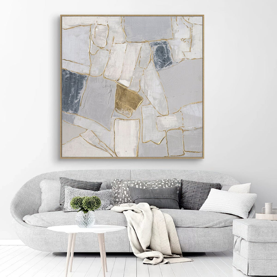 Golden Veins - Grey White & Gold Textured Abstract#M0706 Painting artwepaint 