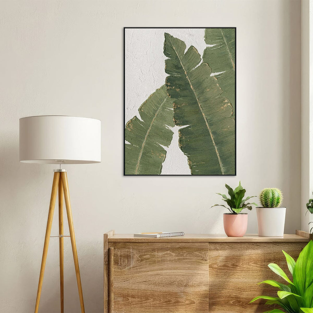 Golden Veins - Small Tropical Plant Painting #L0652 Painting artwepaint 