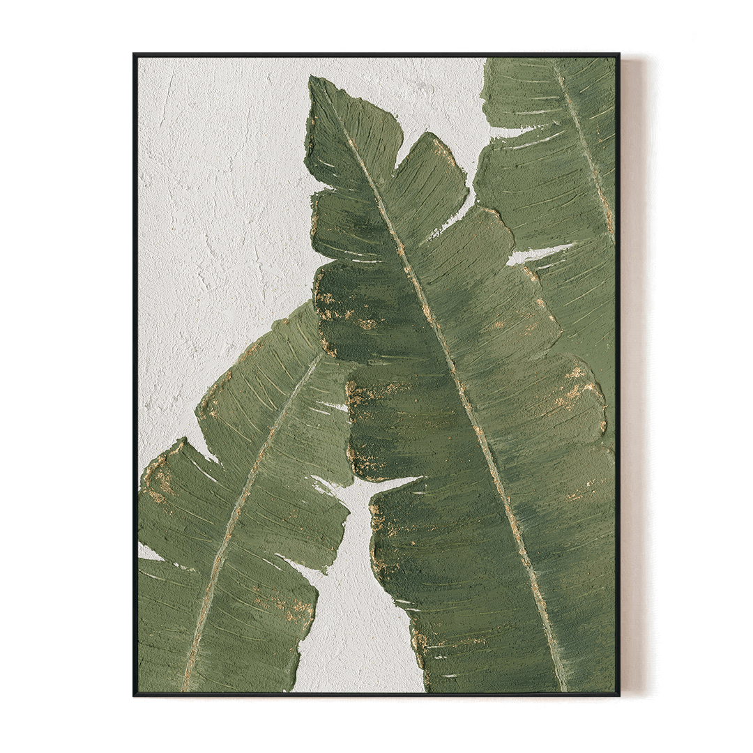 Golden Veins - Small Tropical Plant Painting #L0652 Painting artwepaint 