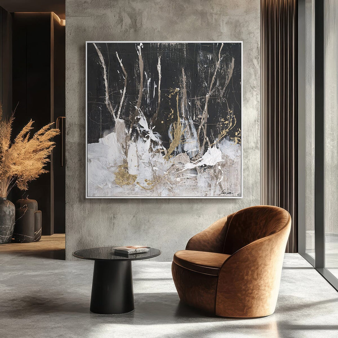 Golden Whisper - Black Gold Abstract Painting #M5661 Painting artwepaint 