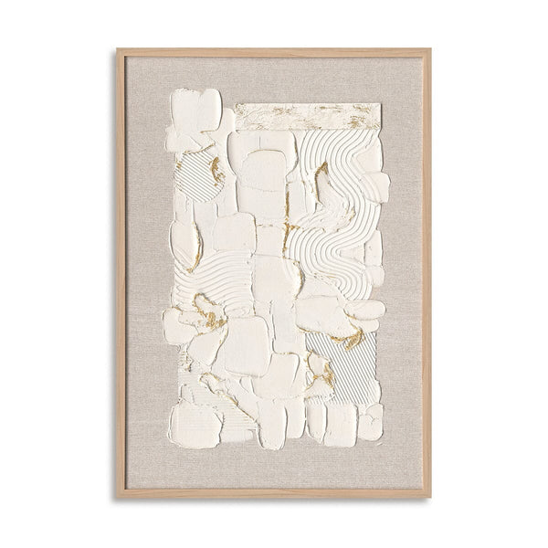 Golden Whisper-Textured White Abstract Painting#M2698 Painting artwepaint 