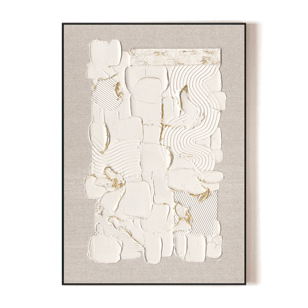 Golden Whisper-Textured White Abstract Painting#M2698 Painting artwepaint 