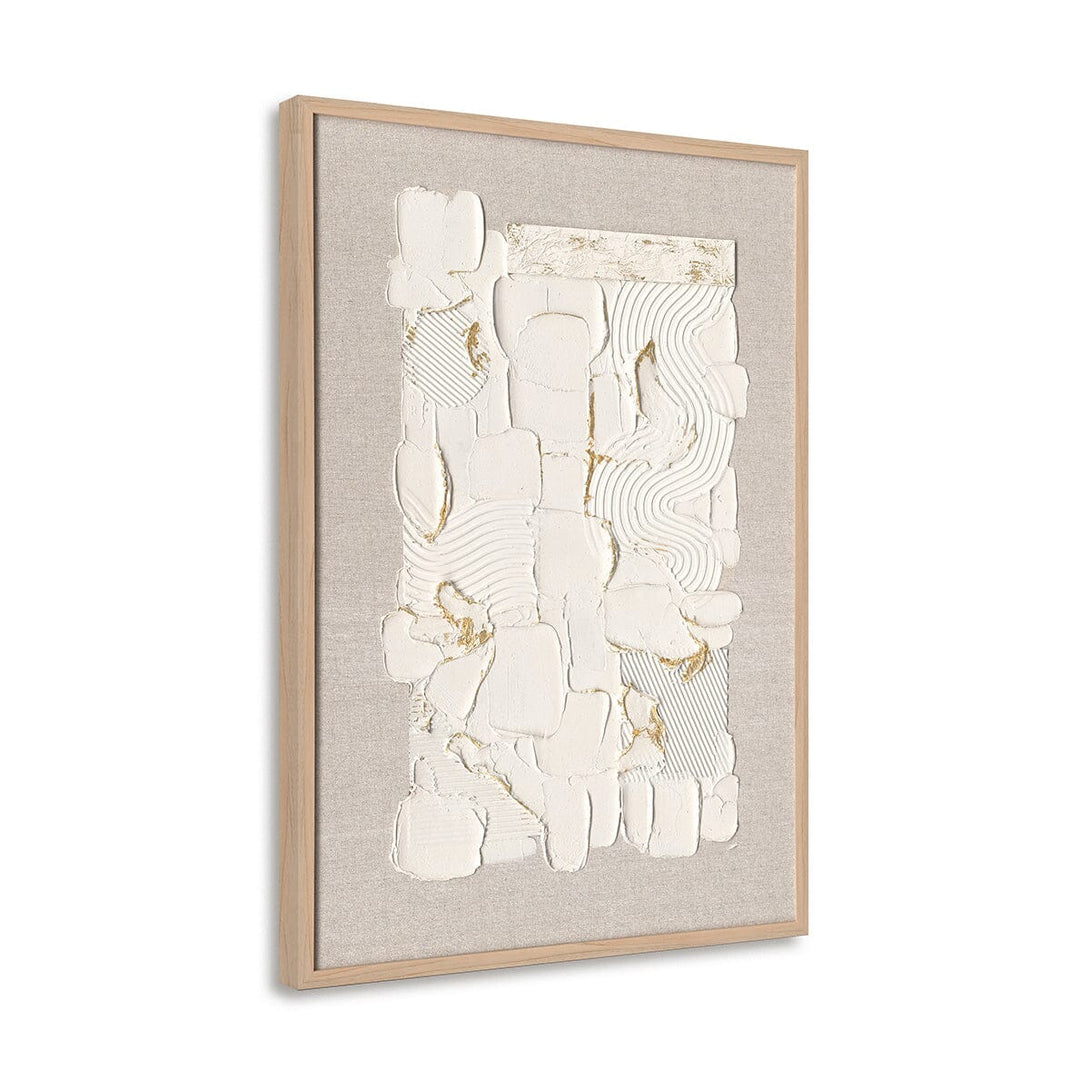 Golden Whisper-Textured White Abstract Painting#M2698 Painting artwepaint 