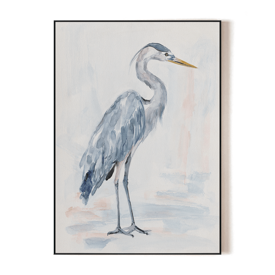 Graceful Stand - Blue Grey Heron Watercolor#M3586 Painting artwepaint 