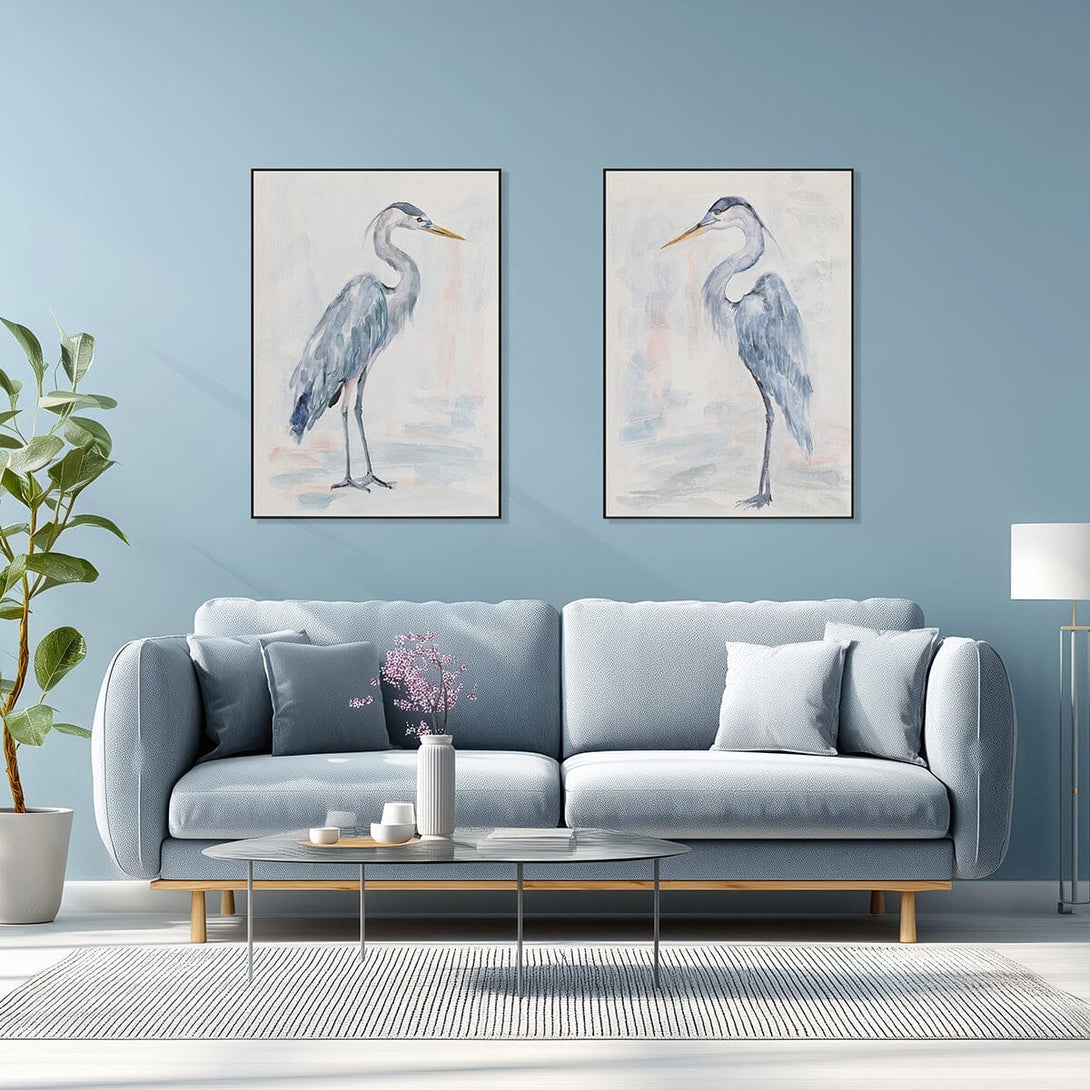 Graceful Stand - Blue Grey Heron Watercolor#M3586 Painting artwepaint 