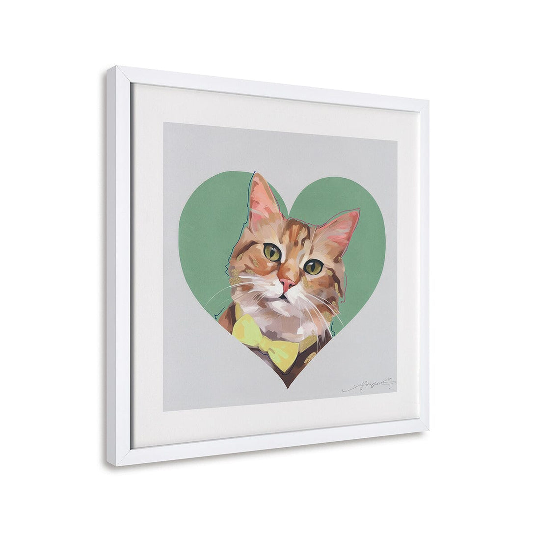 Green Heart Charm - Pop Art Cat Painting#M6962 Painting artwepaint 