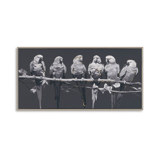 Grey Harmony - Monochrome Parrots#M6061 Painting artwepaint 