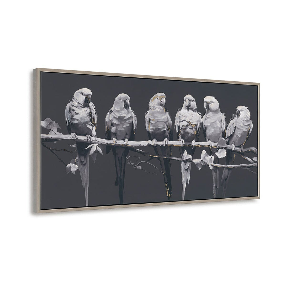 Grey Harmony - Monochrome Parrots#M6061 Painting artwepaint 
