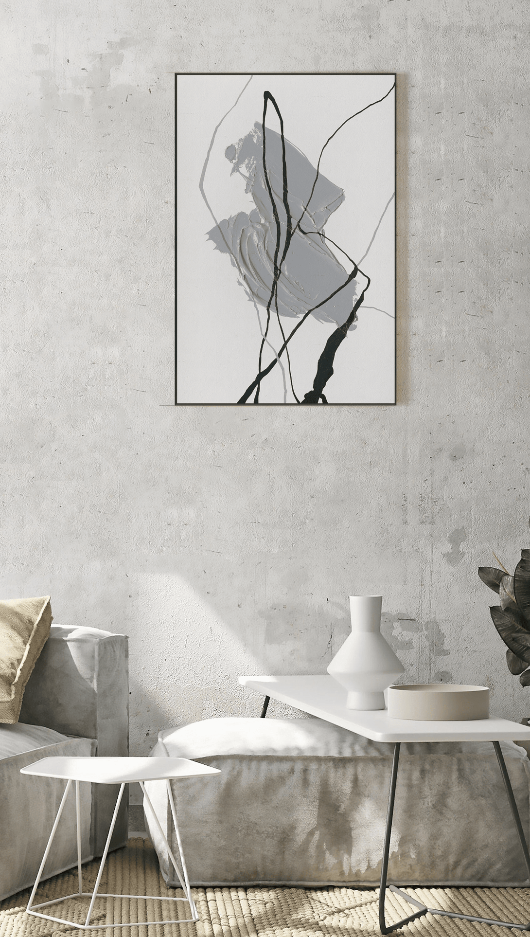 Grey Trace – Minimal Abstract Painting#L5916 Painting artwepaint 
