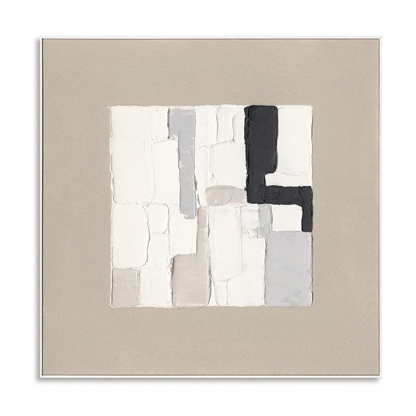 Grey & White Geometric Blocks #M4792 Painting artwepaint 