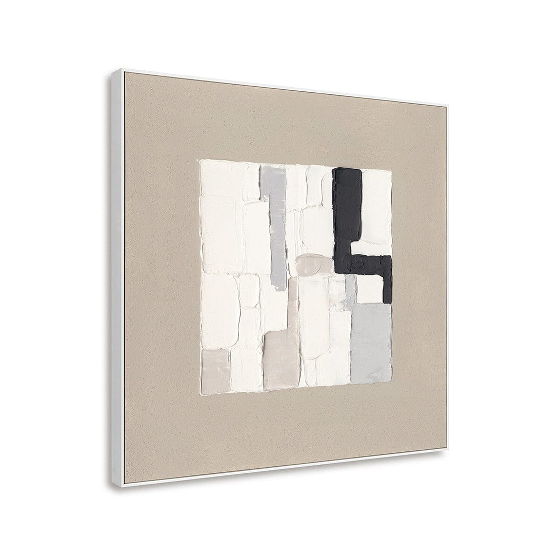 Grey & White Geometric Blocks #M4792 Painting artwepaint 
