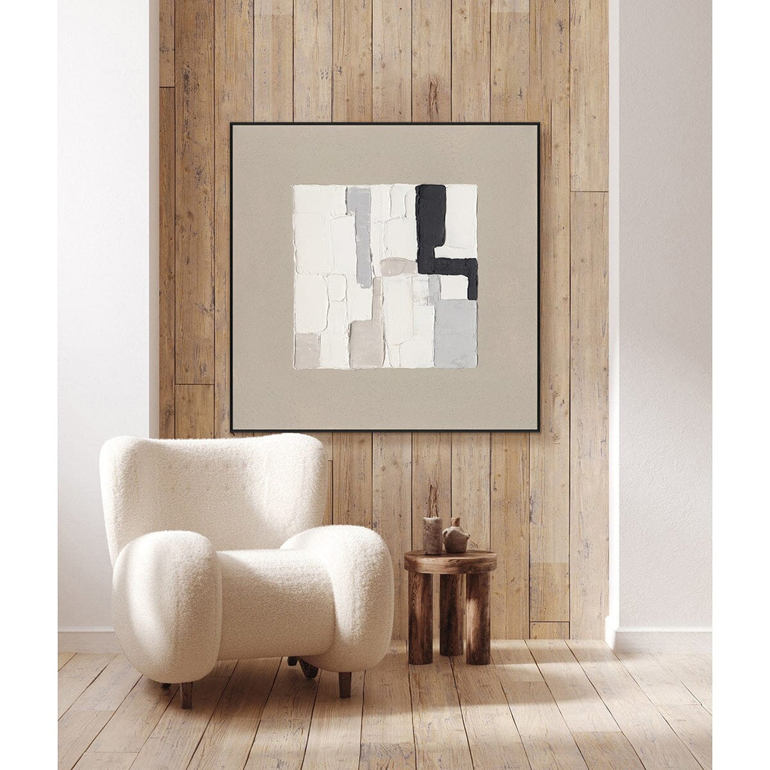 Grey & White Geometric Blocks #M4792 Painting artwepaint 