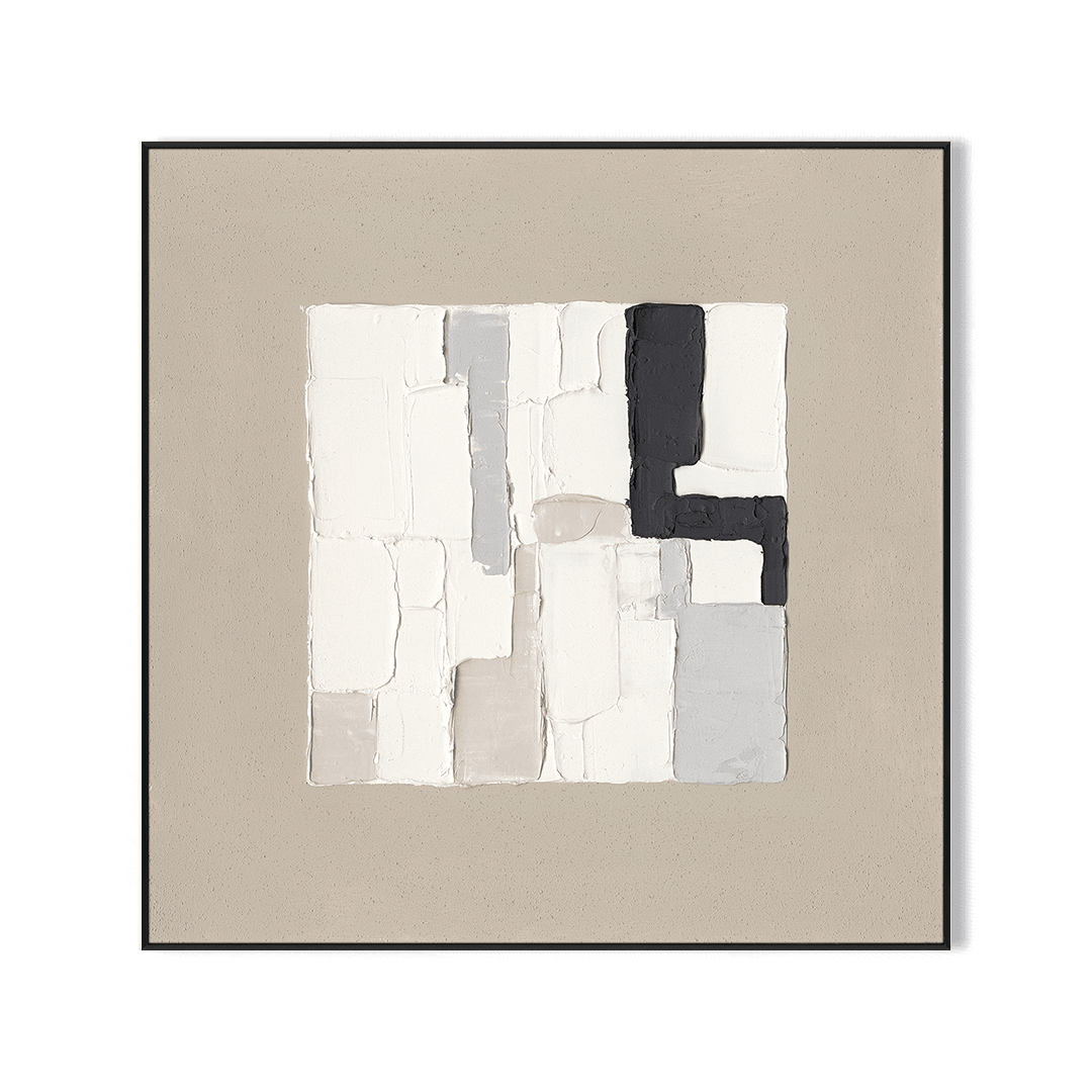 Grey & White Geometric Blocks #M4792 Painting artwepaint 