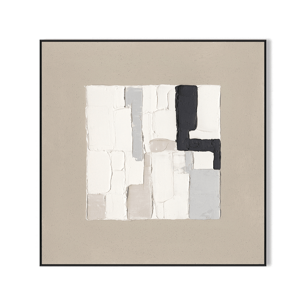 Grey & White Geometric Blocks #M4792 Painting artwepaint 