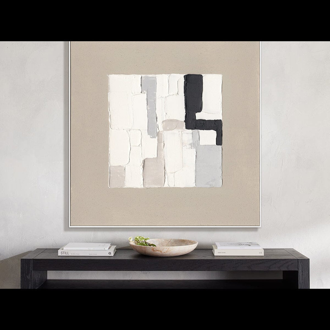Grey & White Geometric Blocks #M4792 Painting artwepaint 