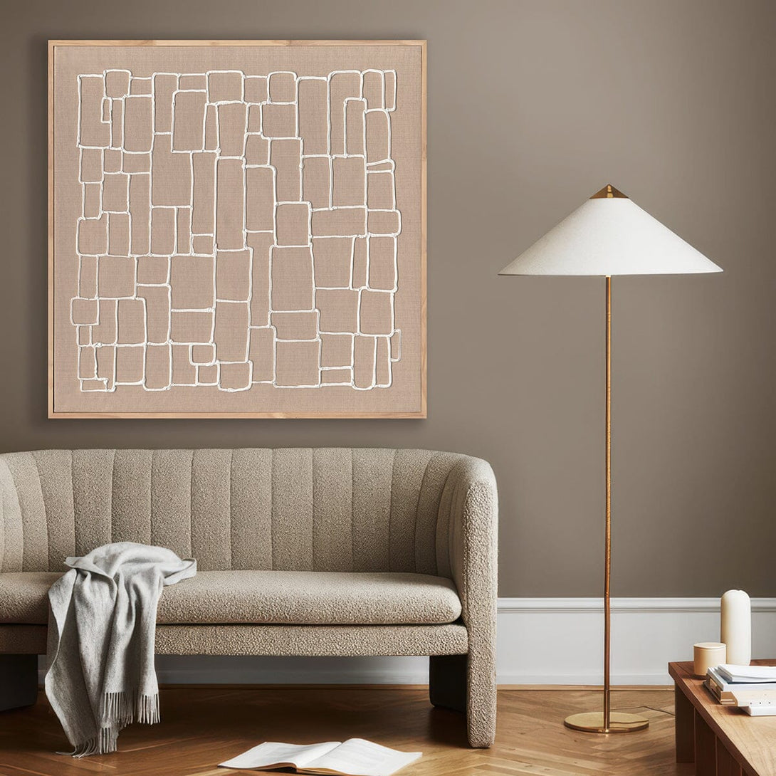 Grid Whisper - White Line Abstract Painting#L6045 Painting artwepaint 