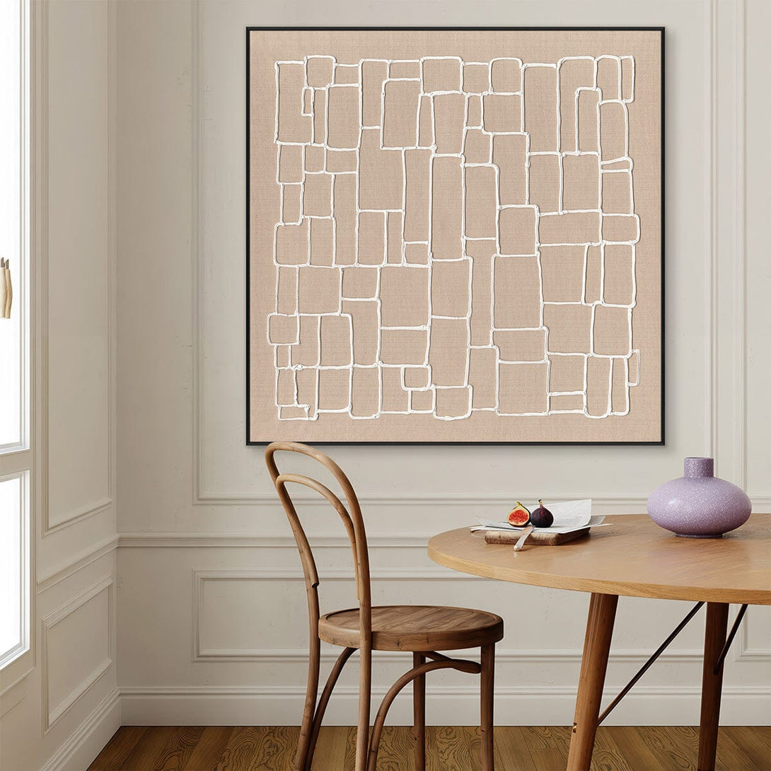 Grid Whisper - White Line Abstract Painting#L6045 Painting artwepaint 